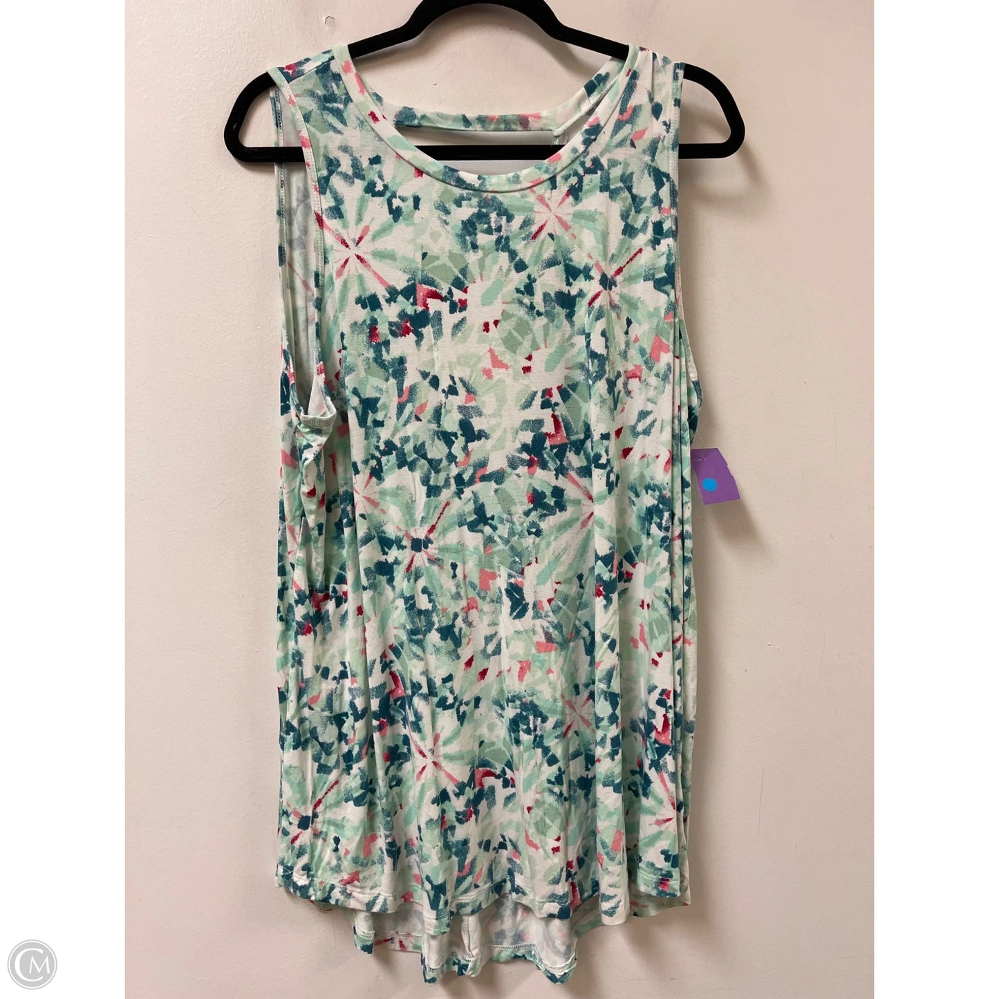 Top Sleeveless By Livi Active In Green, Size: 2x