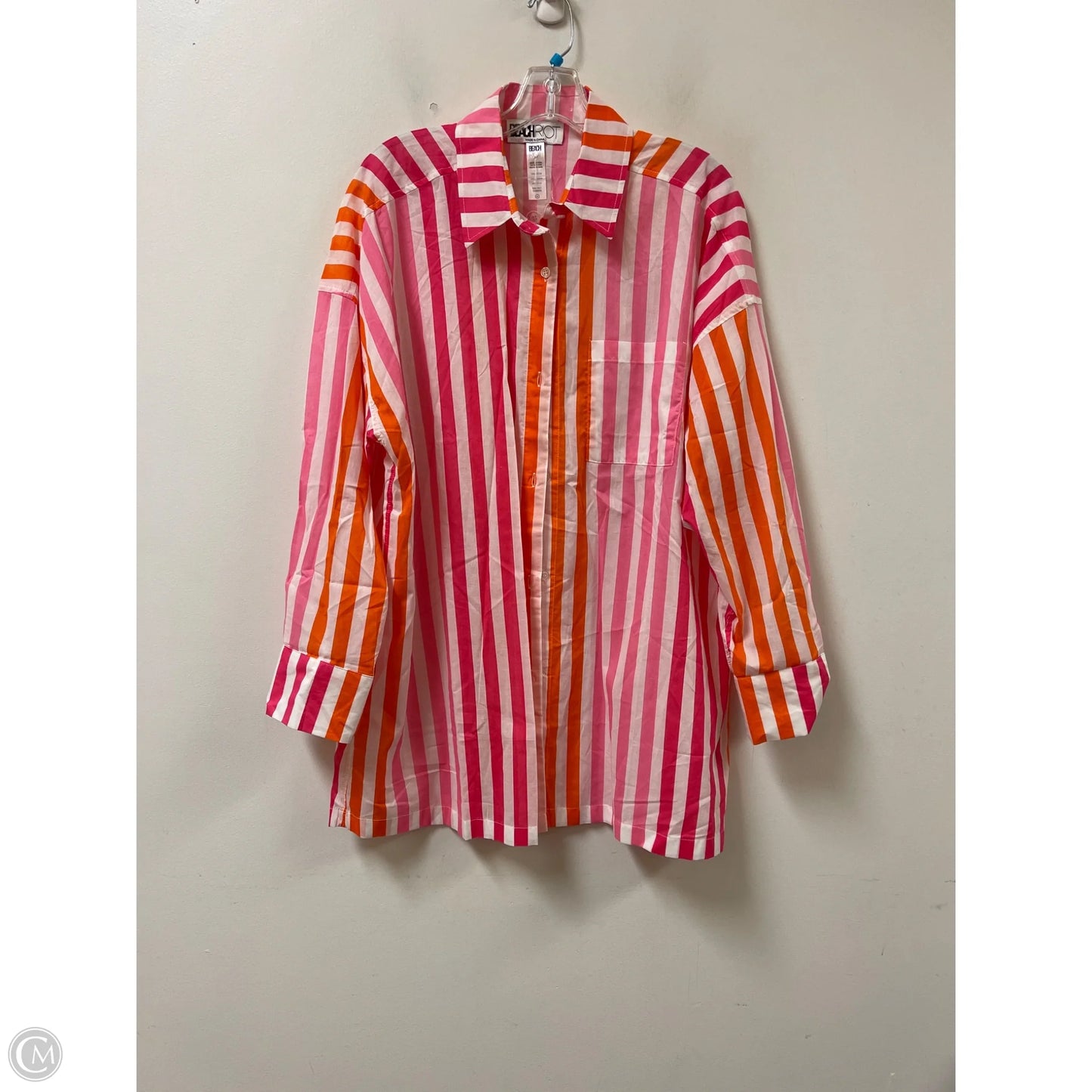 Blouse Long Sleeve By Beach Riot In Orange & Pink, Size: Xl