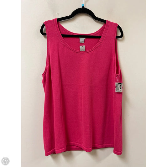 Top Sleeveless By Chicos In Pink, Size: Xl