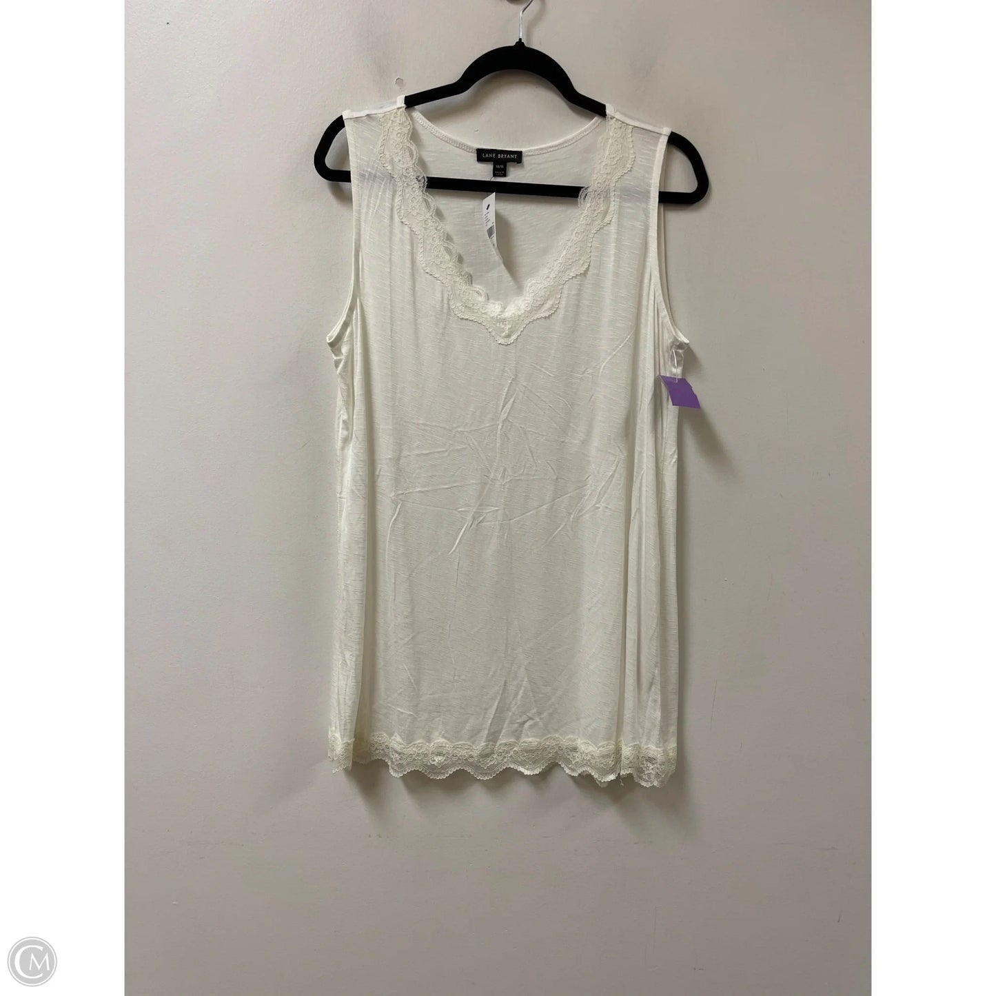 Top Sleeveless By Lane Bryant In Cream, Size: Xl