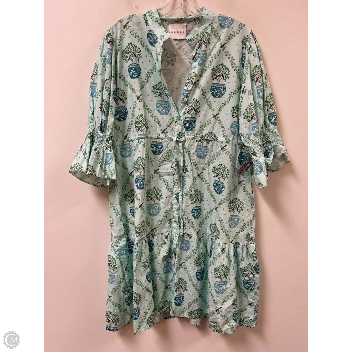 Dress Casual Midi By Clothes Mentor In Blue & Green, Size: M