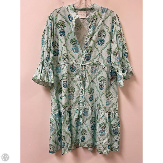 Dress Casual Midi By Clothes Mentor In Blue & Green, Size: M