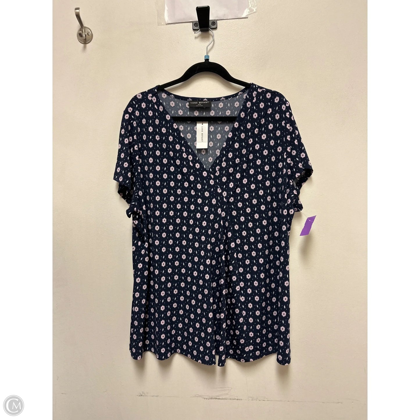 Top Short Sleeve By Lane Bryant In Navy, Size: 1x