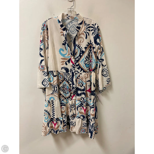Dress Casual Short By Clothes Mentor In Blue & Cream, Size: M