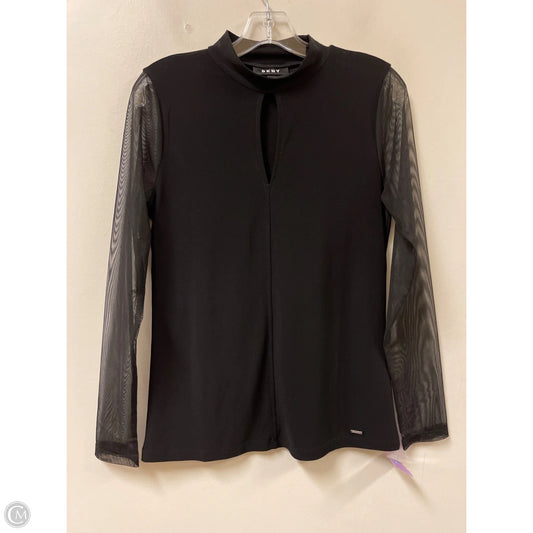 Top Long Sleeve By Dkny In Black, Size: M