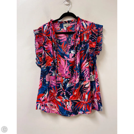 Top Sleeveless By Chenault In Pink & Red, Size: 1x