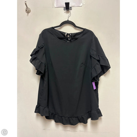 Top Short Sleeve By Shein In Black, Size: 1x