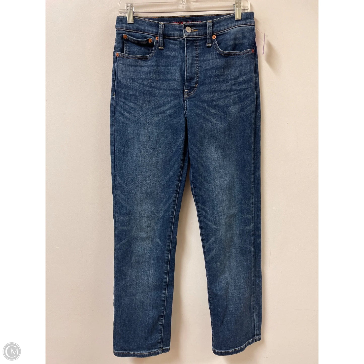 Jeans Straight By Lucky Brand In Blue Denim, Size: 10