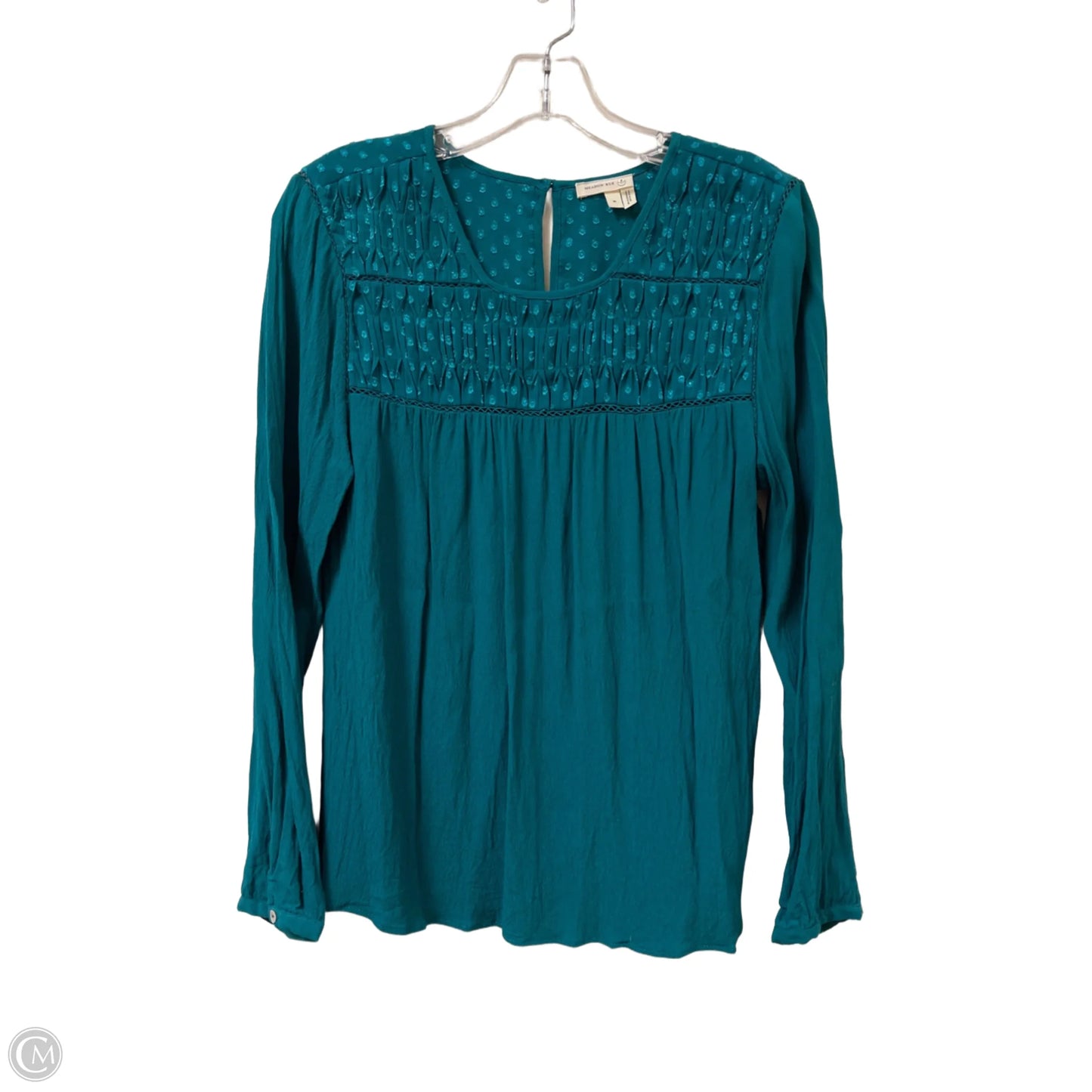 Top Long Sleeve By Meadow Rue In Teal, Size: M