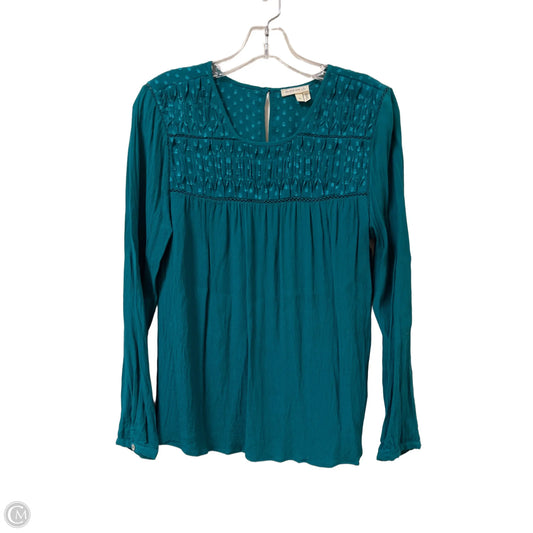 Top Long Sleeve By Meadow Rue In Teal, Size: M