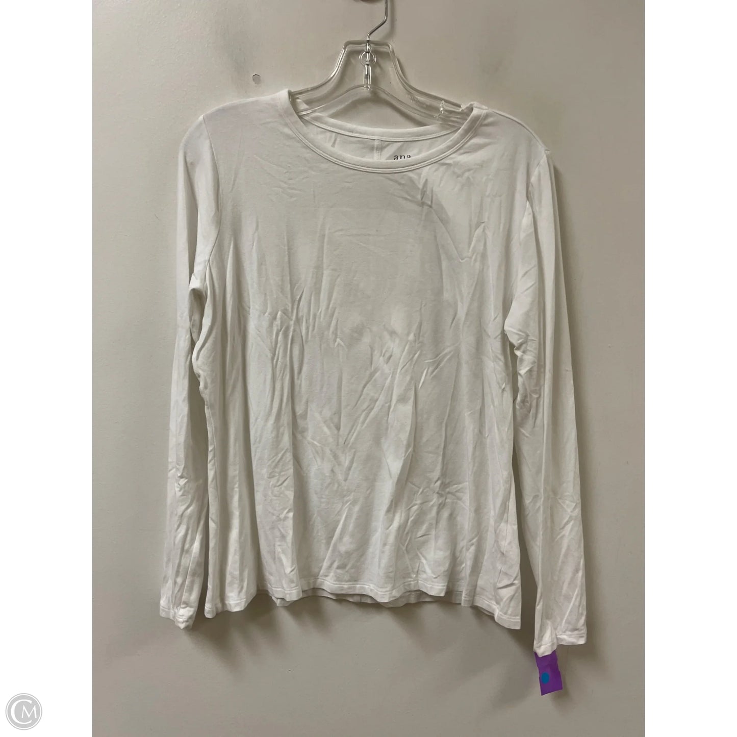 Top Long Sleeve By Ana In White, Size: L