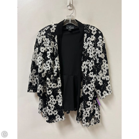 Blazer By Alex Evenings In Black & White, Size: 1x