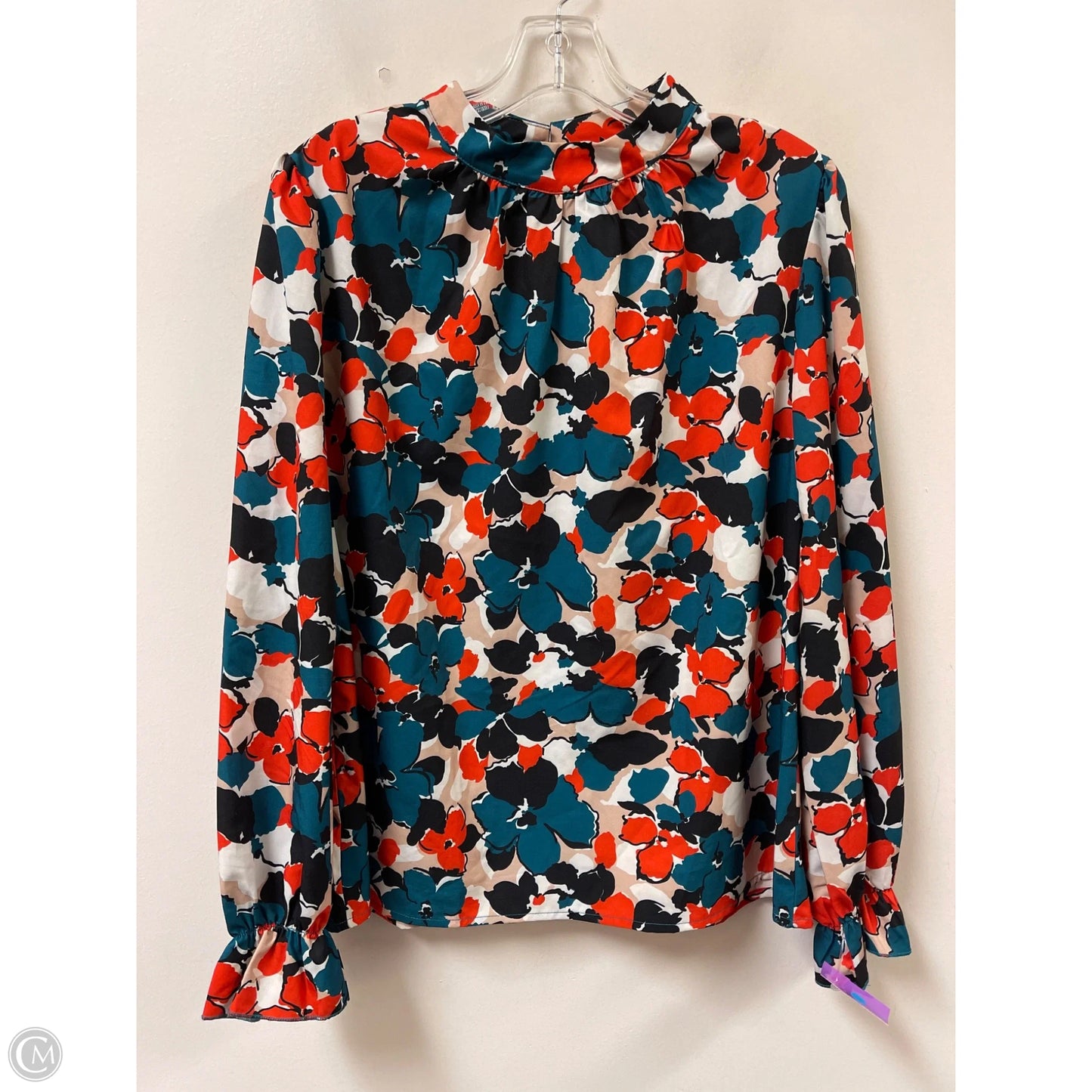 Top Long Sleeve By Shein In Green & Orange, Size: L