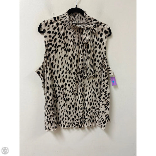 Top Sleeveless By Chicos In Leopard Print, Size: 1x