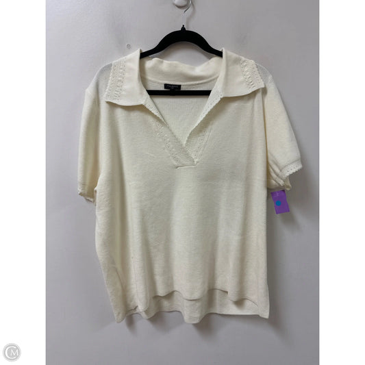Sweater Short Sleeve By Talbots In Ivory, Size: 2x