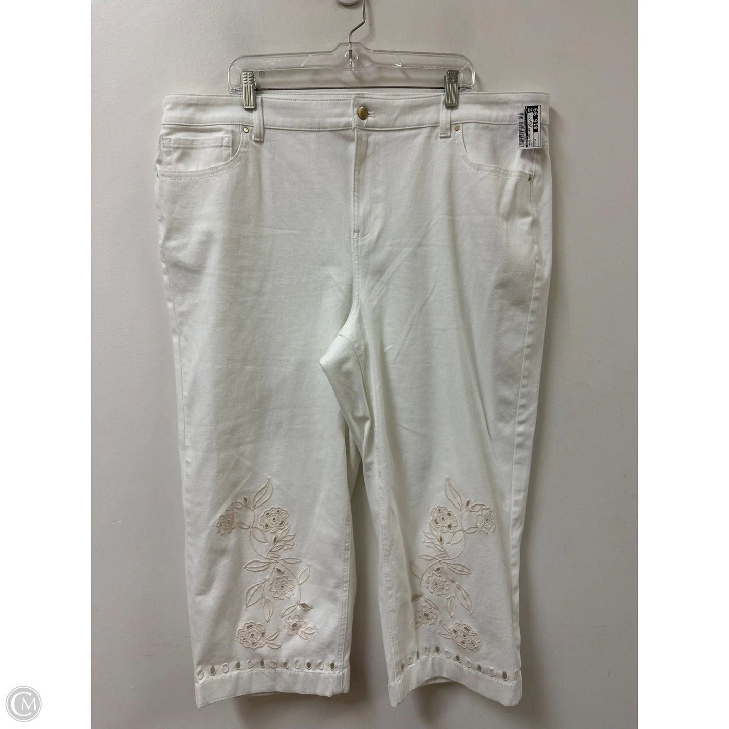 Pants Wide Leg By Talbots In White, Size: 22
