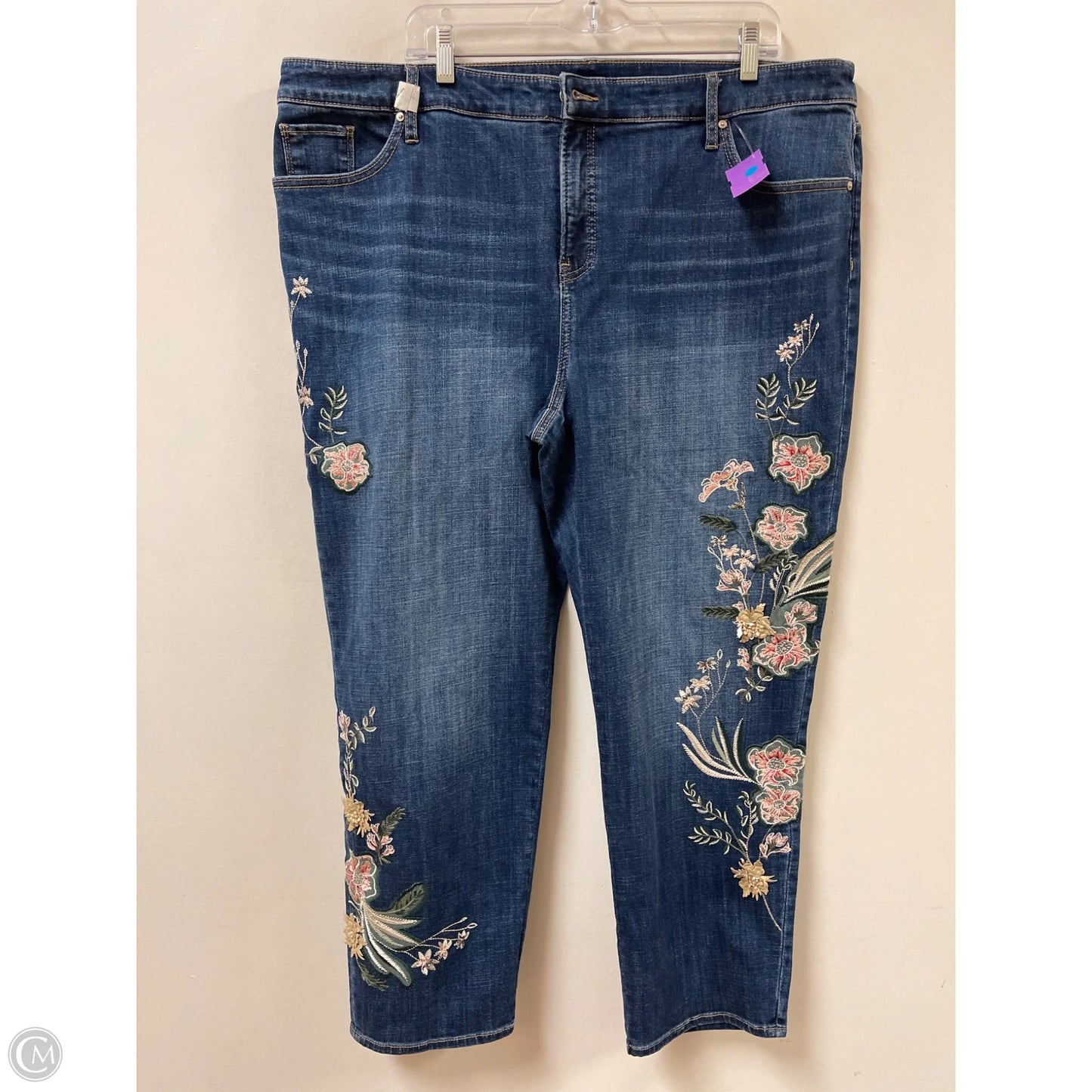 Jeans Straight By Chicos In Blue Denim, Size: 20