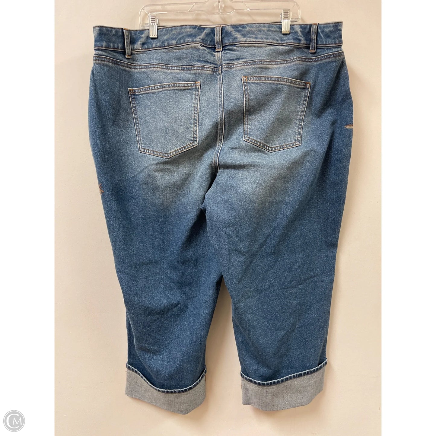 Jeans Cropped By Talbots In Blue Denim, Size: 22