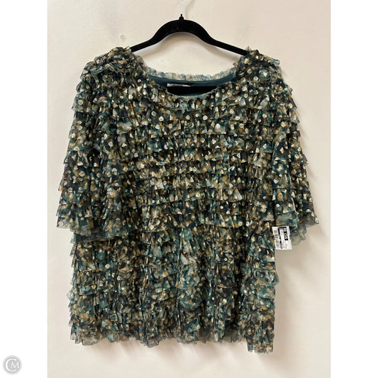 Top Short Sleeve By Chicos In Gold & Green, Size: 1x