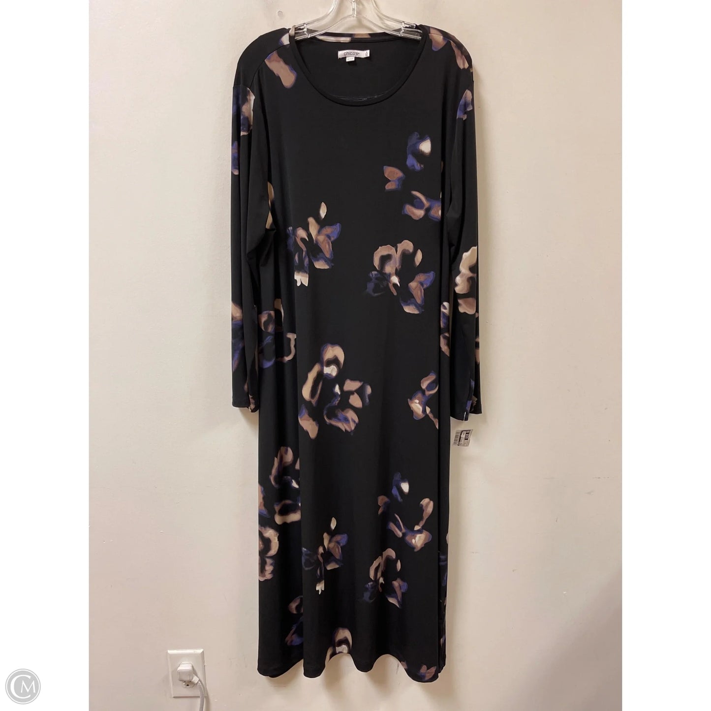 Dress Casual Maxi By Chicos In Black, Size: 1x