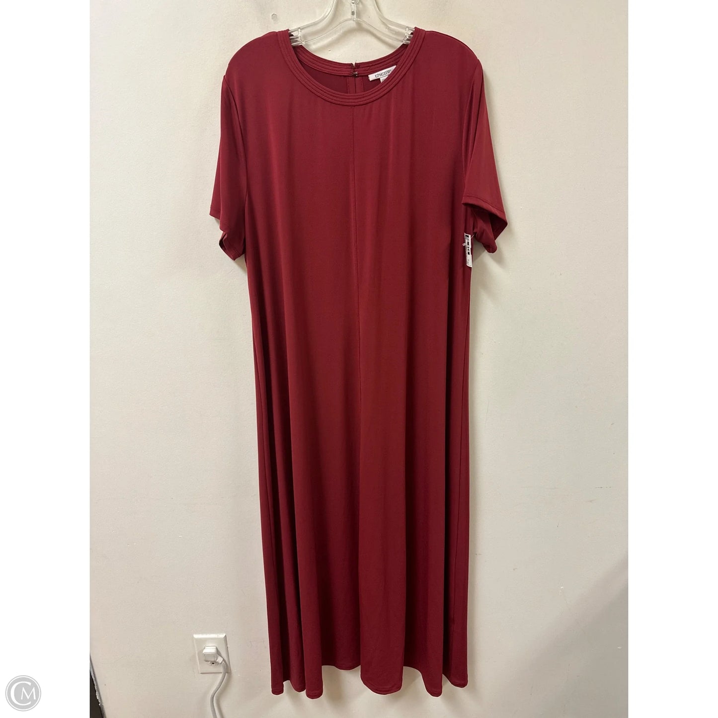 Dress Casual Maxi By Chicos In Red, Size: 1x