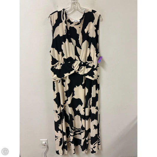 Dress Casual Maxi By Chicos In Black & Cream, Size: 1x