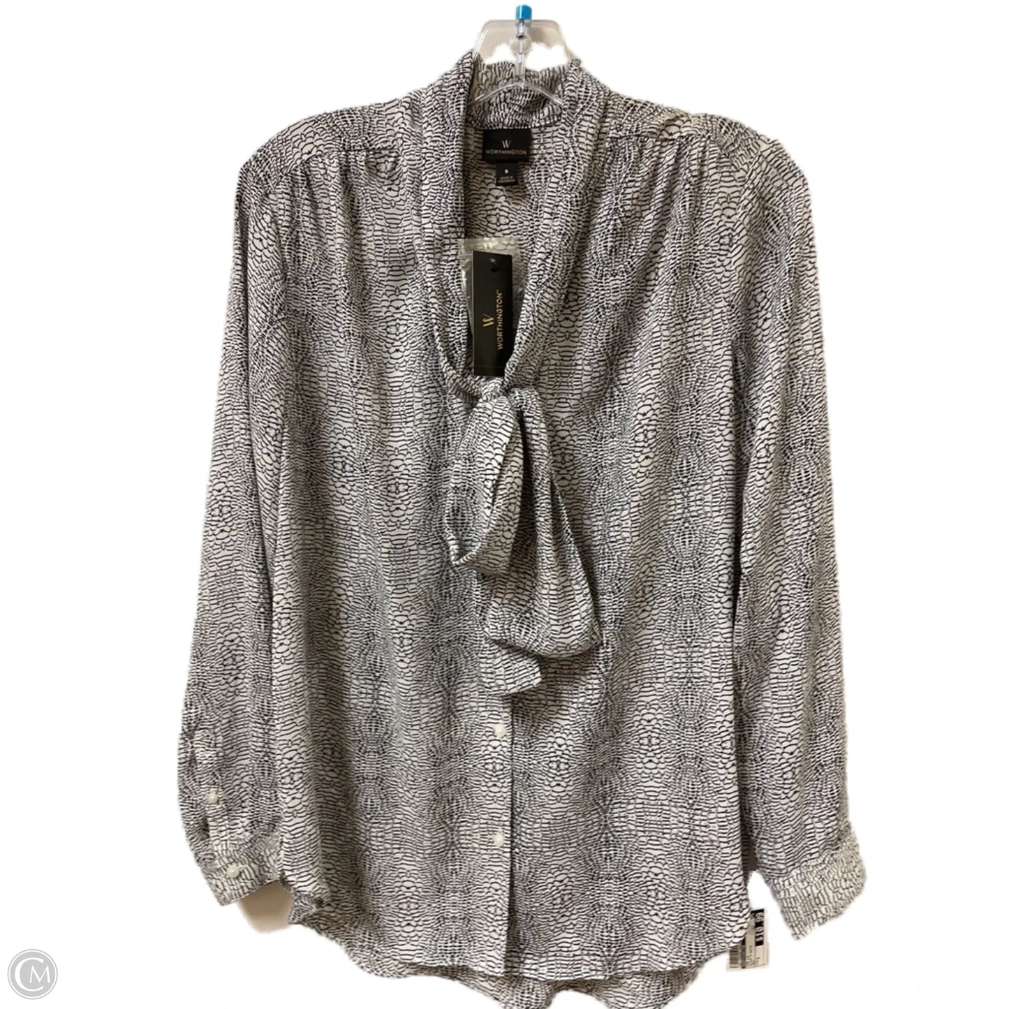 Top Long Sleeve By Worthington In Black & White, Size: S