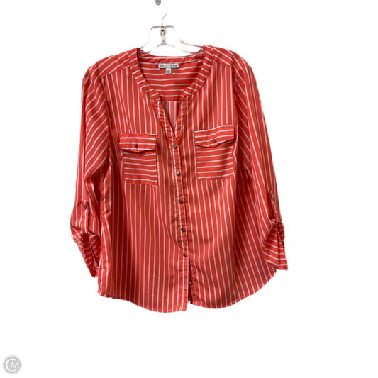 Top Long Sleeve By Notations In Coral, Size: L