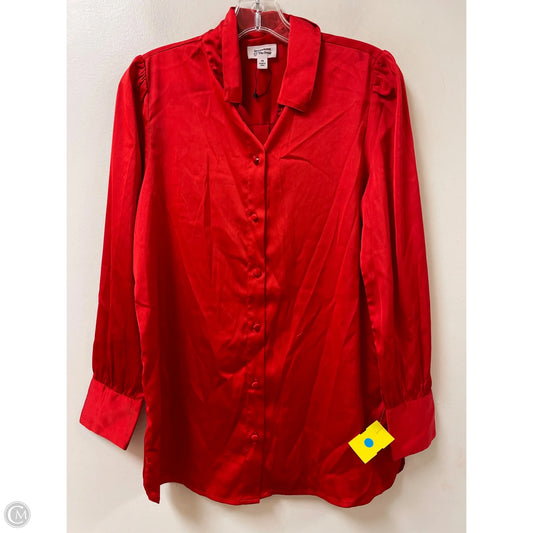 Blouse Long Sleeve By Clothes Mentor In Red, Size: Xs