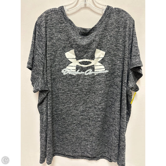 Athletic Top Short Sleeve By Under Armour In Grey, Size: 3x