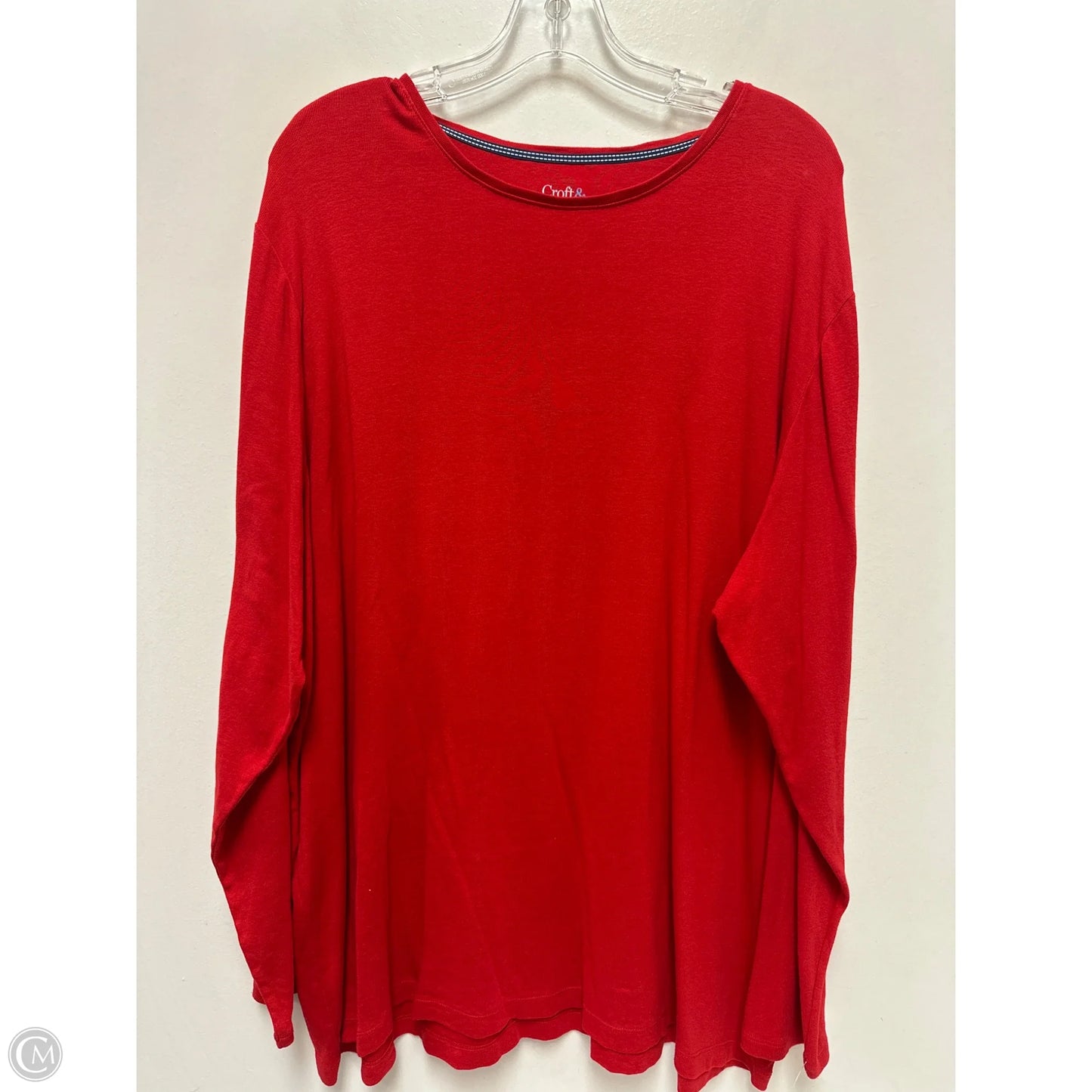 Top Long Sleeve By Croft And Barrow In Red, Size: 3x