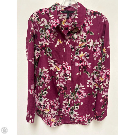 Blouse Long Sleeve By White House Black Market In Floral Print, Size: S