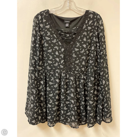 Top Long Sleeve By Torrid In Black, Size: Xl