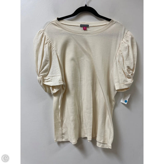 Top Short Sleeve By Vince Camuto In Cream, Size: 1x