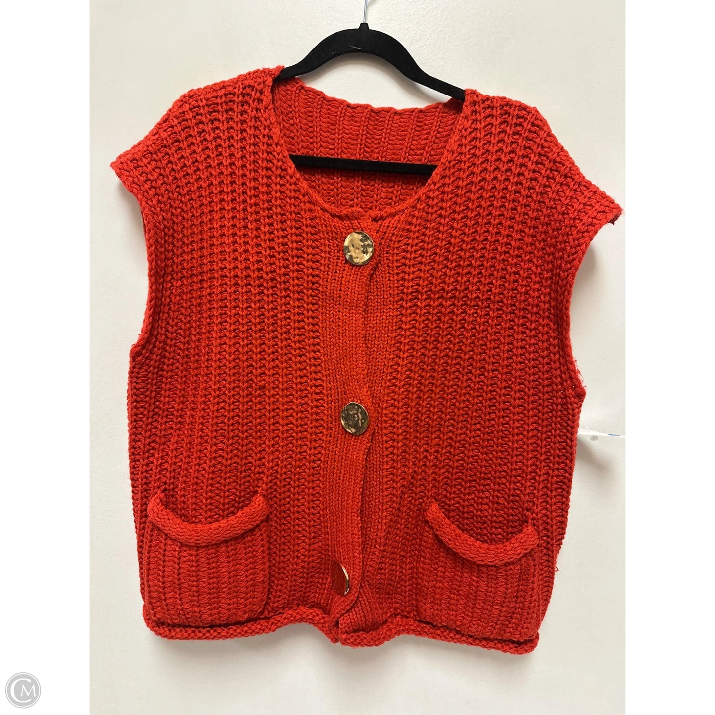 Vest Sweater By Clothes Mentor In Orange, Size: 4x