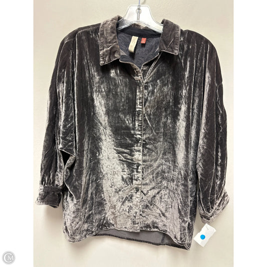 Blouse Long Sleeve By Pilcro In Grey, Size: Xs