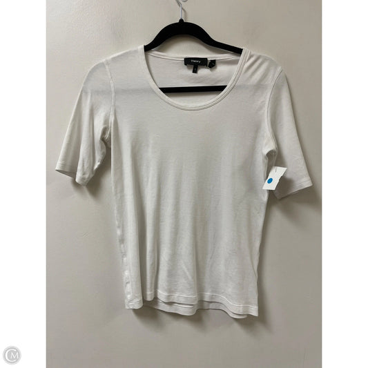 Top Short Sleeve By Theory In White, Size: S