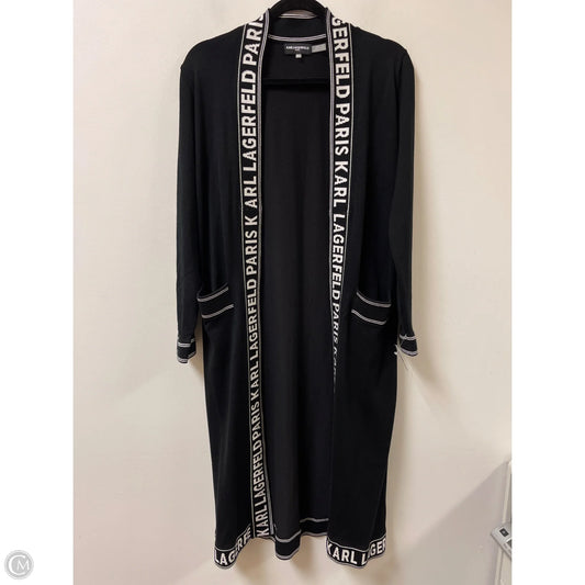 Sweater Cardigan Designer By Karl Lagerfeld In Black, Size: Xs