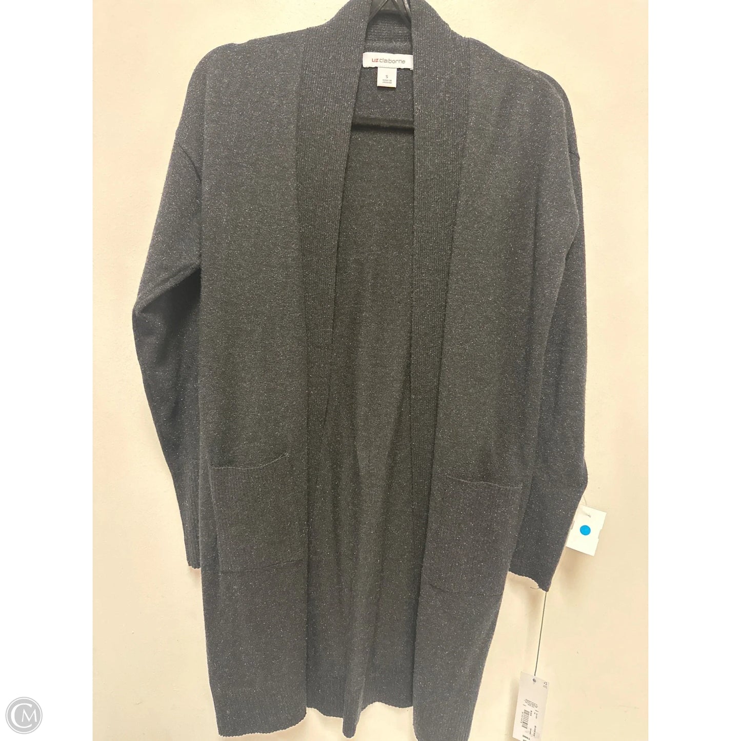 Sweater Cardigan By Liz Claiborne In Grey, Size: S