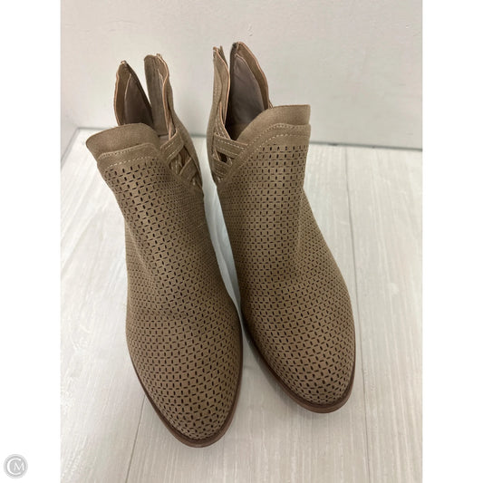 Boots Ankle Heels By Fergalicious In Tan, Size: 9.5