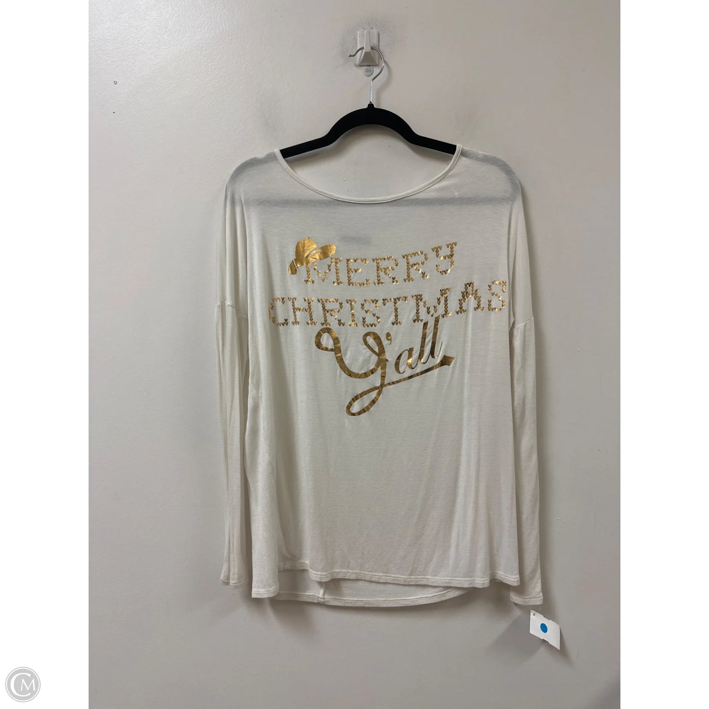 Top Long Sleeve By Sweet Claire In White, Size: M