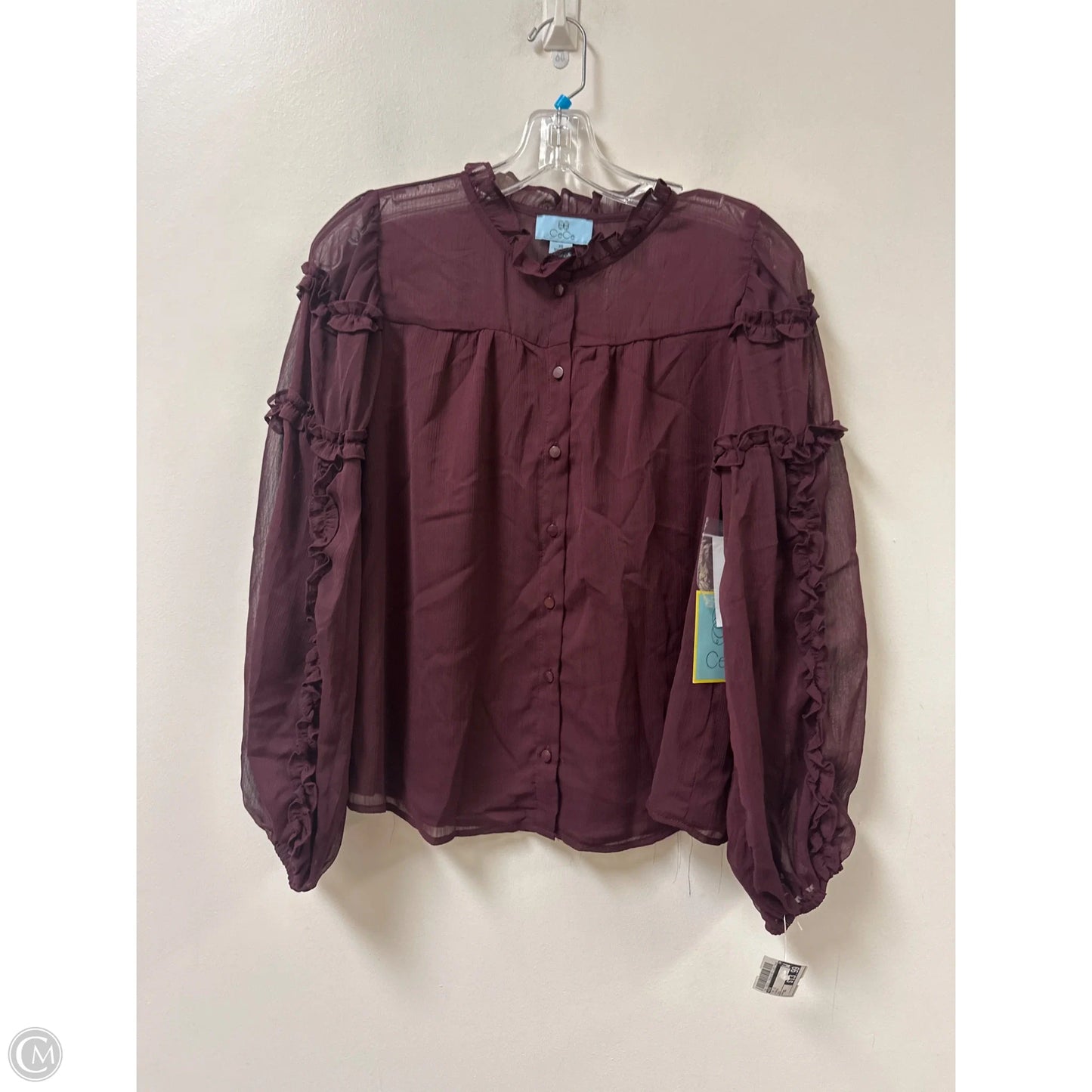 Top Long Sleeve By Cece In Purple, Size: Xs