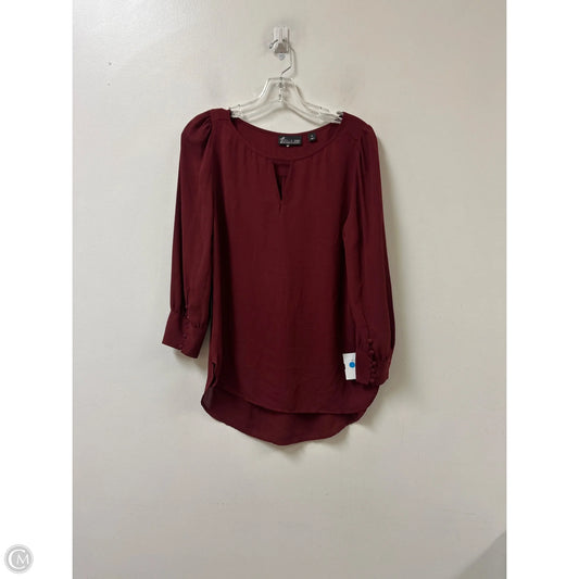 Top Long Sleeve By New York And Co In Red, Size: Xs