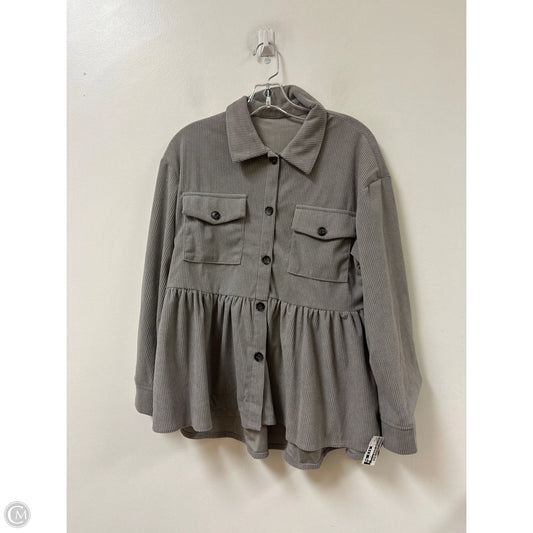 Blouse Long Sleeve By Clothes Mentor In Grey, Size: M