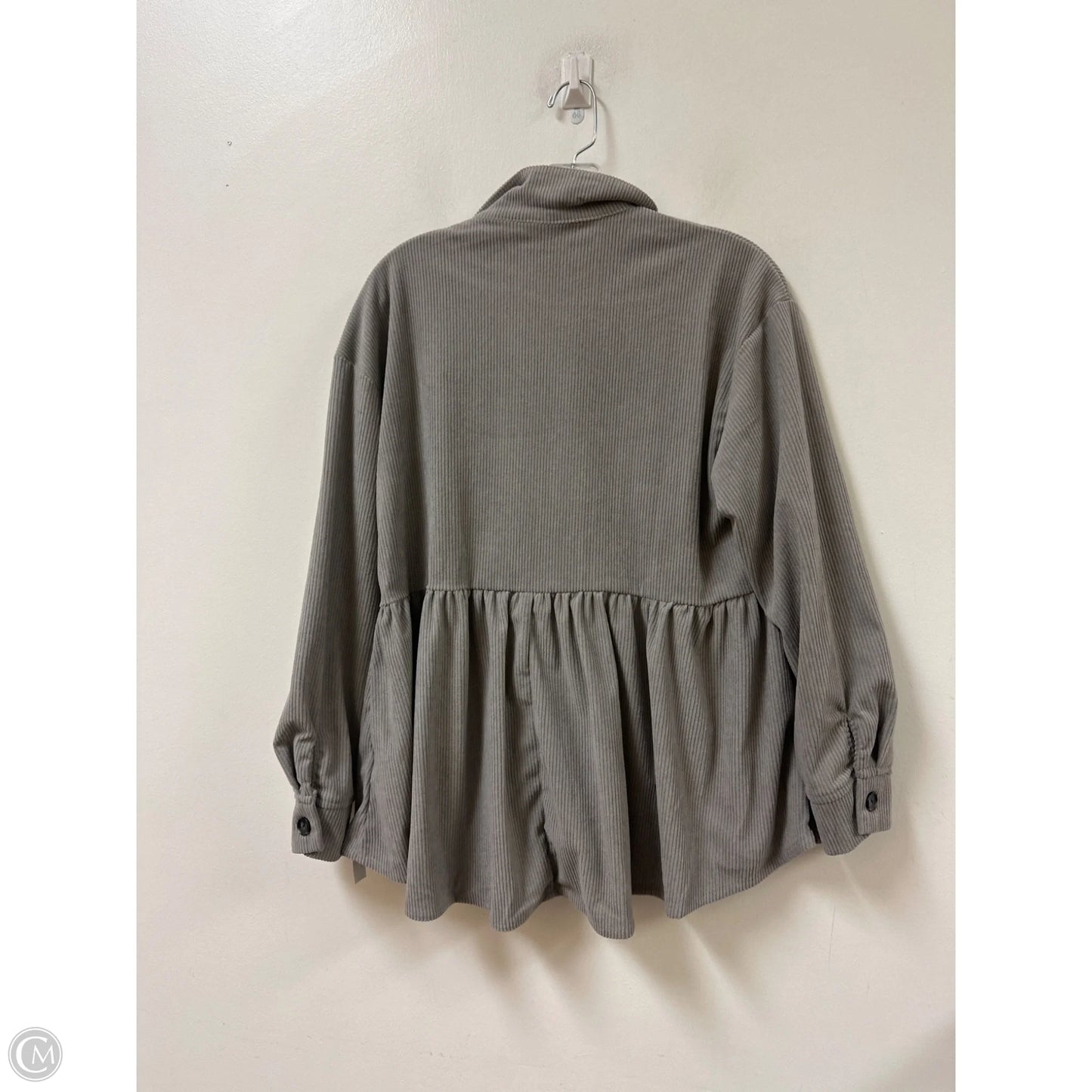Blouse Long Sleeve By Clothes Mentor In Grey, Size: M