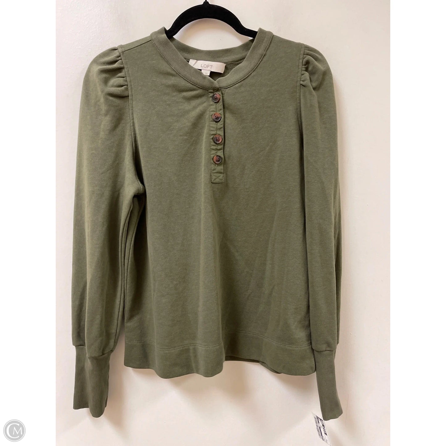 Top Long Sleeve By Loft In Green, Size: M