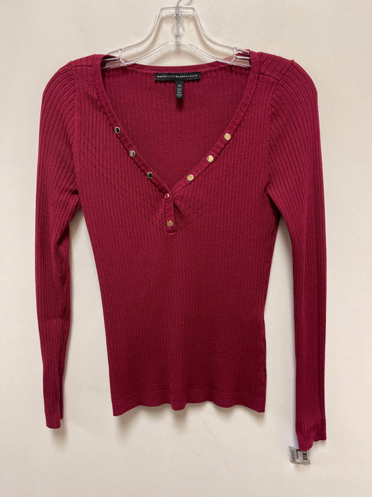 Top Long Sleeve By White House Black Market In Red, Size: Xs