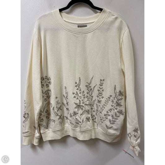 Sweatshirt Crewneck By Style And Company In Cream, Size: L