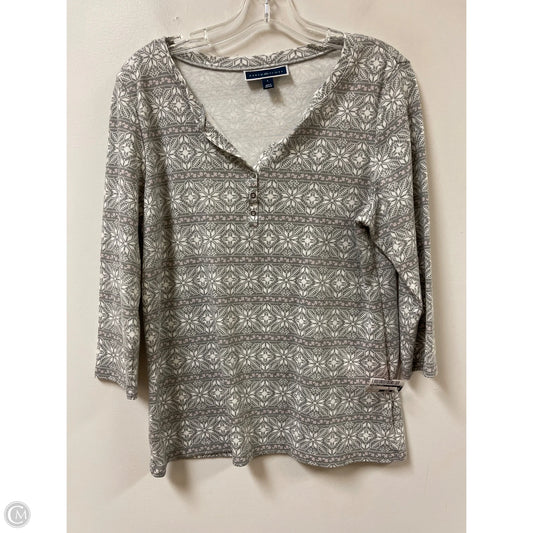 Top Long Sleeve By Karen Scott In Grey, Size: L