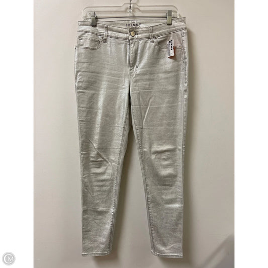 Jeans Skinny By White House Black Market In Silver, Size: 8